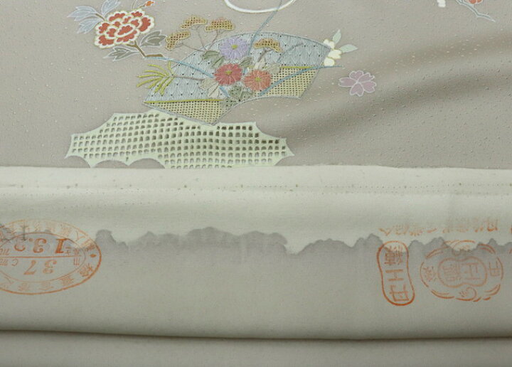 楽天市場】反物 附下【汕頭刺繍風】正絹【丹後ちりめん】黄味のある薄  