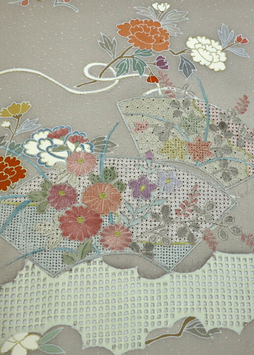 楽天市場】反物 附下【汕頭刺繍風】正絹【丹後ちりめん】黄味のある薄 