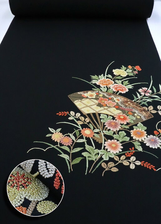 楽天市場】【蘇州刺繍・相良刺繍 中国伝統工芸品】反物◇附下調黒羽尺 