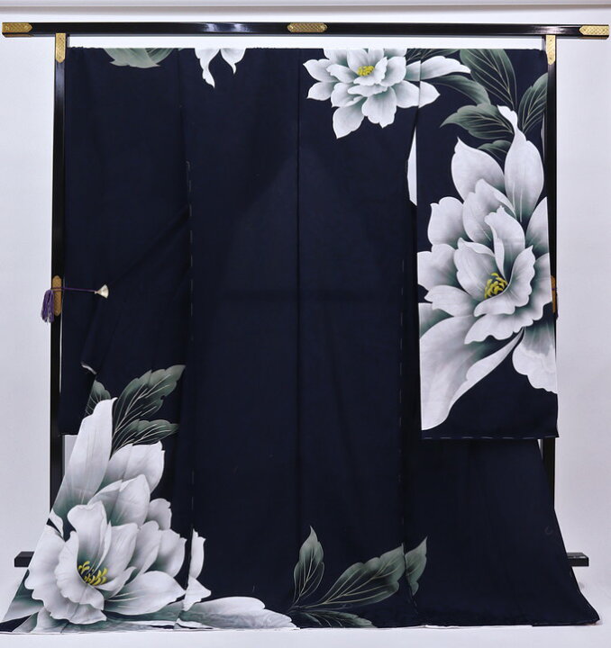楽天市場】☆【下見OK】未仕立て 新品振袖◇正絹 仮絵羽◎黒に近い 