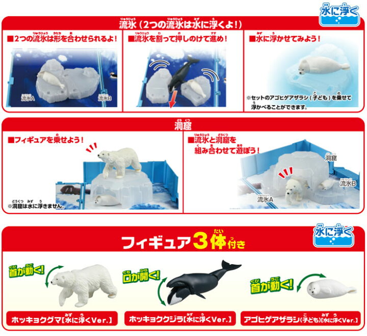 楽天市場 アニア図鑑 はじめての水生生物 北極の海の人気者セット フィギュア3体 情景フルセット ユウセイ堂2 カード利用可能店