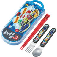 【メール便 送料無料】 トミカ (26 ミニカー 自動車) 食洗機対応 スライド式トリオセット (箸 フォーク …