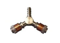 小池酸素工業 アセチレン調整器用二股ソケット BS-2P ワンタッチカプラ2口 分岐接続
