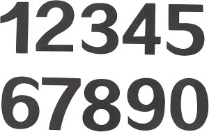 数字 マグネット 薄型 大 0-9 (5cm, 黒)