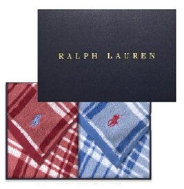 RALPH LAUREN　ラルフローレン　セブンスチェック レッド ブルー ミニタオル　タオルハンカチ　メンズ　レディース　男女兼用 2枚セット