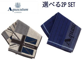 アクアスキュータム Aquascutum ハンカチ 選べる2枚セット 紳士ハンカチ　メンズハンカチ ブランド フォーマル ビジネス タオルハンカチ ギフト 贈り物 無料ラッピング