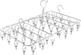 【マラソン限定クーポン配布中】【ランキング入賞】 ピンチハンガー ダブルフック 44ピンチ ステンレス 折りたたみ 丈夫 角ハンガー 引っ張るだけ コンパクト 物干し タオル掛け 小物 洗濯ハンガー 洗濯バサミ 洗濯 物干し 軽量 タオルハンガー 室内 屋外 予備ピンチ10個付