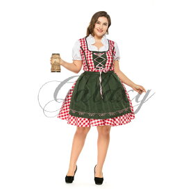 ハロウィン ビールガール ドイツ 民族衣装 メイド ディアンドル 大きいサイズ コスプレ衣装 ps3376(ps3376)