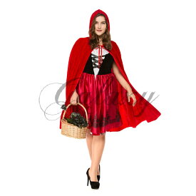 ハロウィン 赤ずきん 童話 メイド服 ワンピース レッド マント付き 大きいサイズ S-XXXL コスプレ衣装 ps3379(ps3379)
