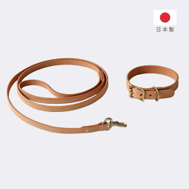 犬 首輪 リード セット 本革 小型犬 中型犬 XS S SM M ML ブッテーロ ナチュラル 真鍮 名入れ 刻印 おしゃれ 日本製