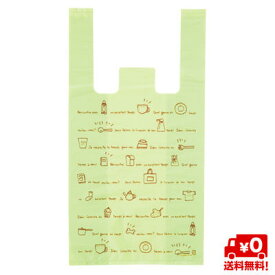 カフェ レジバック M CF-M(100枚）レジ袋 柄袋 かわいい ラッピング　プレゼント 手提げ袋 ビニール袋