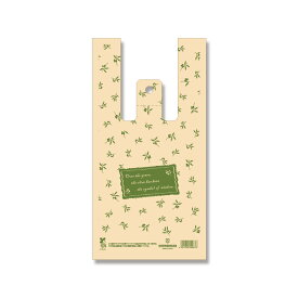 バイオハンドハイパーオリーブガーデン　S【送料無料】(100枚) レジ袋 柄袋 かわいい おしゃれ　ラッピング袋 プレゼント