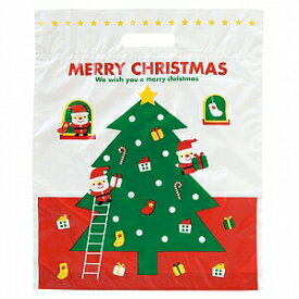 XMS-2　ミニサンタPEバック　大（10枚）OPP クリスマス　ラッピング プレゼント 子供会 クリスマス会 手提げ袋 ビニール袋