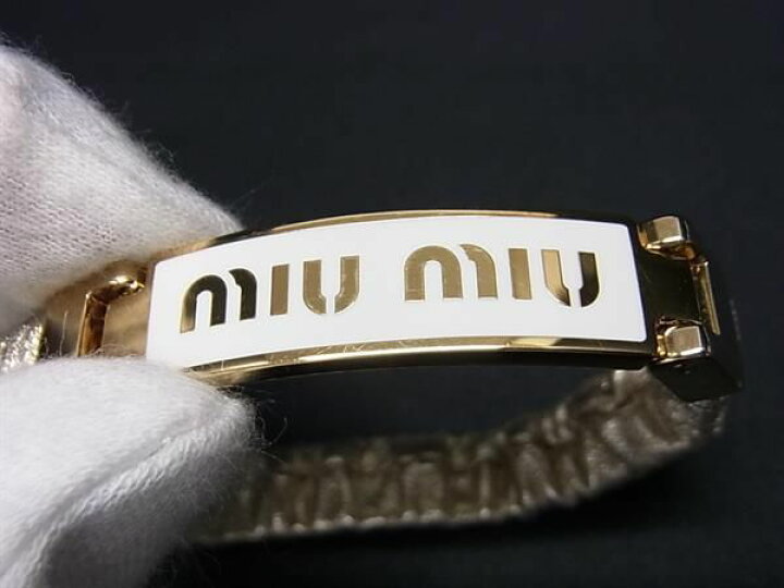 楽天市場】□新品□未使用□ miumiu ミュウミュウ レザー ブレスレット 