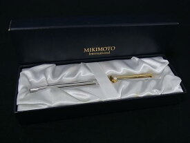■美品■ MIKIMOTO ミキモト 本真珠 アコヤ真珠 パール 約3mm ツイスト式 ボールペン 文房具 筆記用具 シルバー系 DH4276