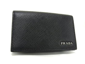 ■新品■未使用■ PRADA プラダ レザー カードケース カード入れ 名刺入れ レディース メンズ ブラック系 AU7743