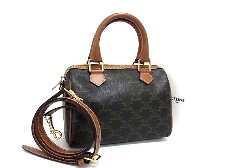 楽天市場】□極美品□ CELINE セリーヌ トリオンフ PVC×レザー 2WAY 