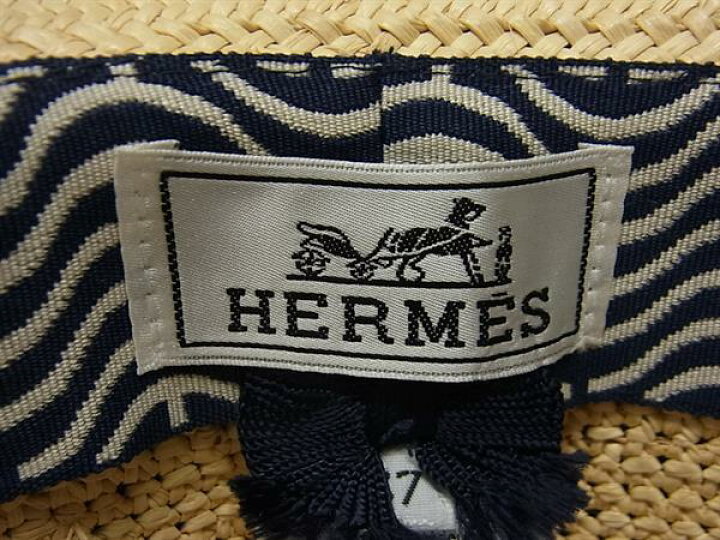 楽天市場】□新品同様□ HERMES エルメス ストロー 麦わら帽子  