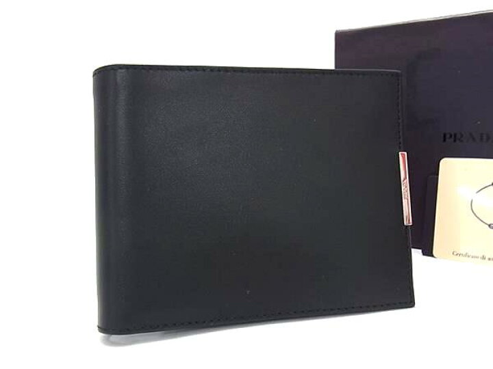 楽天市場】□新品□未使用□ PRADA プラダ レザー 二つ折り 財布 