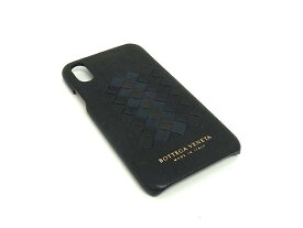 ■美品■ BOTTEGA VENETA ボッテガヴェネタ イントレチャート レザー iPhone X/XS対応 アイフォンケース ブラック系 FI1114