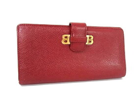 BALLY バリー レザー 二つ折り 長財布 ウォレット 小銭入れ 札入れ レディース メンズ レッド系 DH8276