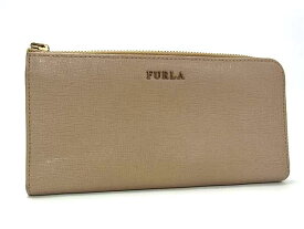 ■美品■ FURLA フルラ レザー L字ファスナー 長財布 ウォレット 札入れ 小銭入れ カード入れ レディース ベージュ系 DI0657