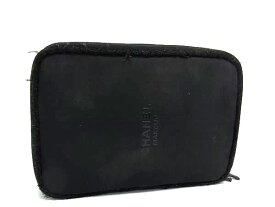 CHANEL シャネル ナイロン メイクポーチ 化粧ポーチ マルチポーチ マルチケース 小物入れ レディース ブラック系 DH4351