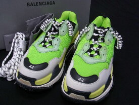 ■新品同様■ BALENCIAGA バレンシアガ Triple S スニーカー サイズ 42 (約27.5cm) 靴 シューズ メンズ ライトグリーン系 AL3302