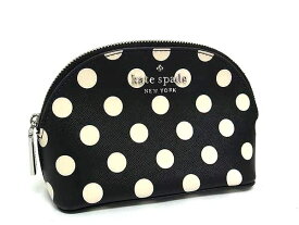 ■美品■ kate spade ケイトスペード WLR00085 レザー コスメポーチ マルチケース 小物入れ レディース ブラック系 DI8951