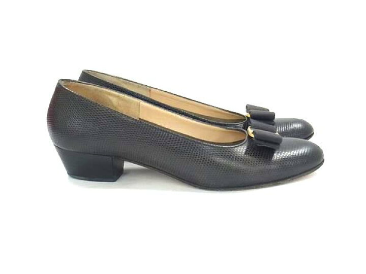 Salvatore Ferragamo フェラガモ ヴァラリボン クロコダイル型押し 