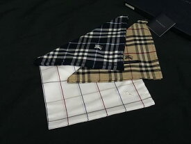 ■美品■ BURBERRY バーバリー コットン100％ ノバチェック チェック柄 ハンカチ ポケットチーフ 3点セット メンズ ベージュ系 DM6194