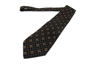 ■美品■ FENDI フェンディ シルク100% 総柄 ネクタイ ビジネス 紳士 メンズ ブラック系 DM4055