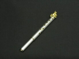 ■美品■ MIKIMOTO ミキモト 本真珠 アコヤ真珠 パール 約4mm ボールペン 筆記用具 ステーショナリー シルバー系×ゴールド系 DJ9712