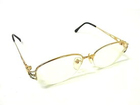 ■美品■ YVESSAINTLAURENT イヴサンローラン 30-5659 度入り メガネ 眼鏡 めがね メンズ レディース ゴールド系 DM5205