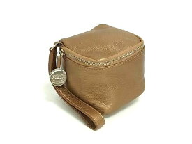 ■美品■ FURLA フルラ レザー マルチポーチ マルチケース 化粧ポーチ 小物入れ ゴールド系 DJ8781