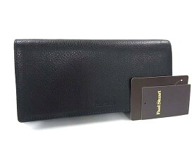 ■新品■未使用■ Paul Stuart ポールスチュアート レザー 二つ折り 長財布 ウォレット 小銭入れ 札入れ メンズ ブラック系 BK5068