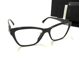 ■新品同様■ CHANEL シャネル 3420-S-A e.501/SB ココマーク ラインストーン メガネ 眼鏡 レディース ブラック系 AU1211