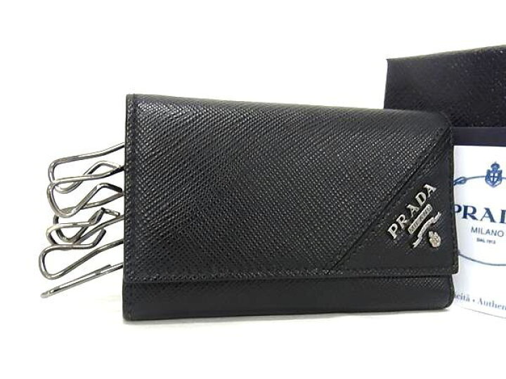 楽天市場】□新品同様□ PRADA プラダ 2PG222 サフィアーノレザー 6連  