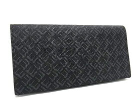 ■極美品■ dunhill ダンヒル PVC 総柄 二つ折り 長財布 ウォレット メンズ ブラック系×グレー系 AW1886