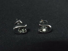 ■美品■ COACH コーチ シグネチャー ラインストーン ピアス アクセサリー レディース シルバー系×グリーン系 DK3201