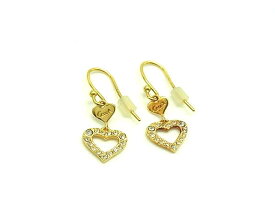 ■美品■ COACH コーチ ラインストーン ハート ピアス アクセサリー レディース ゴールド系 DJ5879