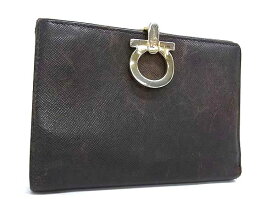 Salvatore Ferragamo フェラガモ ガンチーニ レザー 二つ折り 財布 ウォレット 札入れ 小銭入れ レディース ブラウン系 DN2200