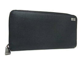 dunhill ダンヒル サイドカー レザー ラウンドファスナー 長財布 ウォレット 小銭入れ 札入れ カード入れ メンズ ブラック系 DN2454