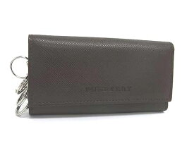■美品■ BURBERRY バーバリー 内部ノバチェック レザー 4連 キーケース 鍵入れ レディース メンズ ダークブラウン系 DN2458
