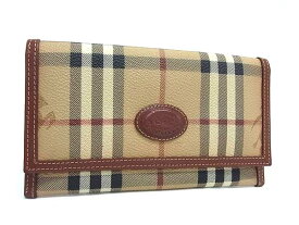 Burberrys バーバリーズ ノバチェック PVC×レザー 二つ折り 長財布 ウォレット 小銭入れ 札入れ カード入れ ブラウン系 DN2467