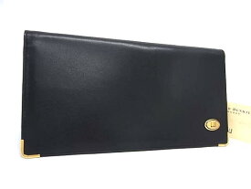 ■美品■ dunhill ダンヒル オックスフォード レザー 二つ折り 長財布 ウォレット 札入れ カード入れ メンズ ブラック系 DN2474