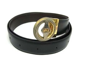 dunhill ダンヒル レザー ゴールド金具 リバーシブル ベルト 表記サイズ 40/100 ビジネス 紳士 メンズ ブラック系×ブラウン系 DN2494