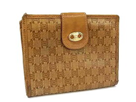 CELINE セリーヌヴィンテージ マカダム柄 PVC 二つ折り 長財布 ウォレット 小銭入れ 札入れ レディース ブラウン系 DN1515