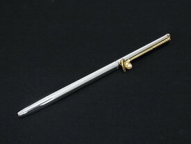 ■美品■ MIKIMOTO ミキモト 本真珠 アコヤ真珠 パール 約3mm ツイスト式 ボールペン 筆記用具 ステーショナリー シルバー系 DI5178