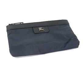 ■美品■ BURBERRY バーバリー ナイロン×レザー ポーチ マルチケース 小物入れ レディース メンズ ブラウン系 DN2790